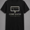 Comp Ratio Compressor Meter unisex t-shirt in black with analog compressor gain-reduction meter
