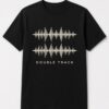 Double Track Sound Wave unisex t-shirt in black with two stacked identical sound waves